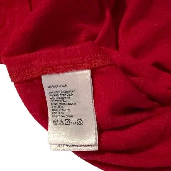 Tommy Bahama Red 3/4 Sleeve Tee Medium Curved Hem Island Effortless - Picture 3 of 6